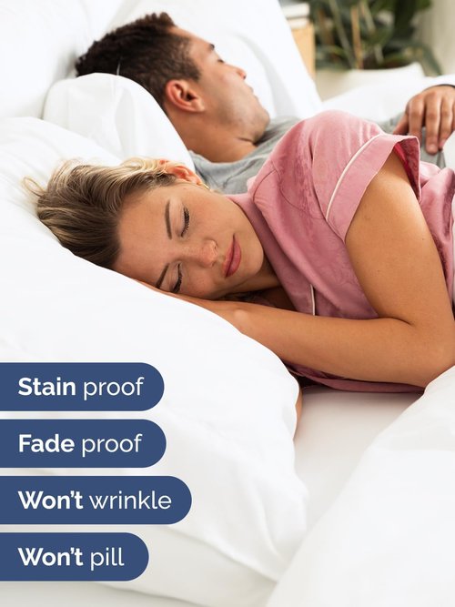 Extra Deep King Sheet Set by Comfy Hotel - 4-Piece Breathable & Cooling Bed Sheets - Fits 18-24 Inch Mattresses - Ultra Soft, Wrinkle & Fade Resistant - Luxurious White Bedding