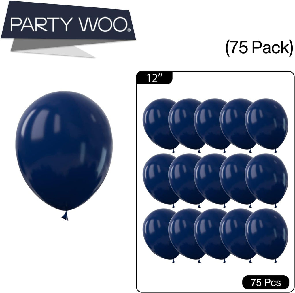 PartyWoo Navy Blue Balloons - 50 Pcs 12 Inch Matte Dark Blue Latex Helium Balloons for Celebrations