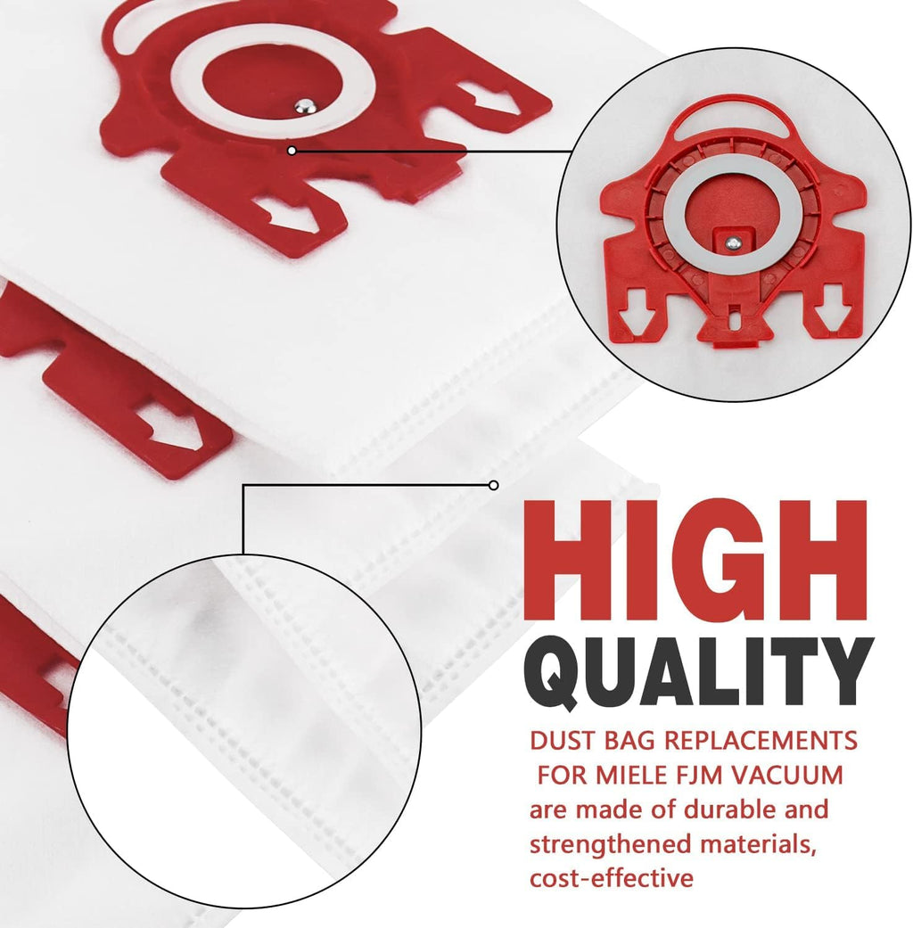 Miele 3D Airclean Dust Bags - Replacement for FJM Vacuum Series | Pack of 10 with Filters