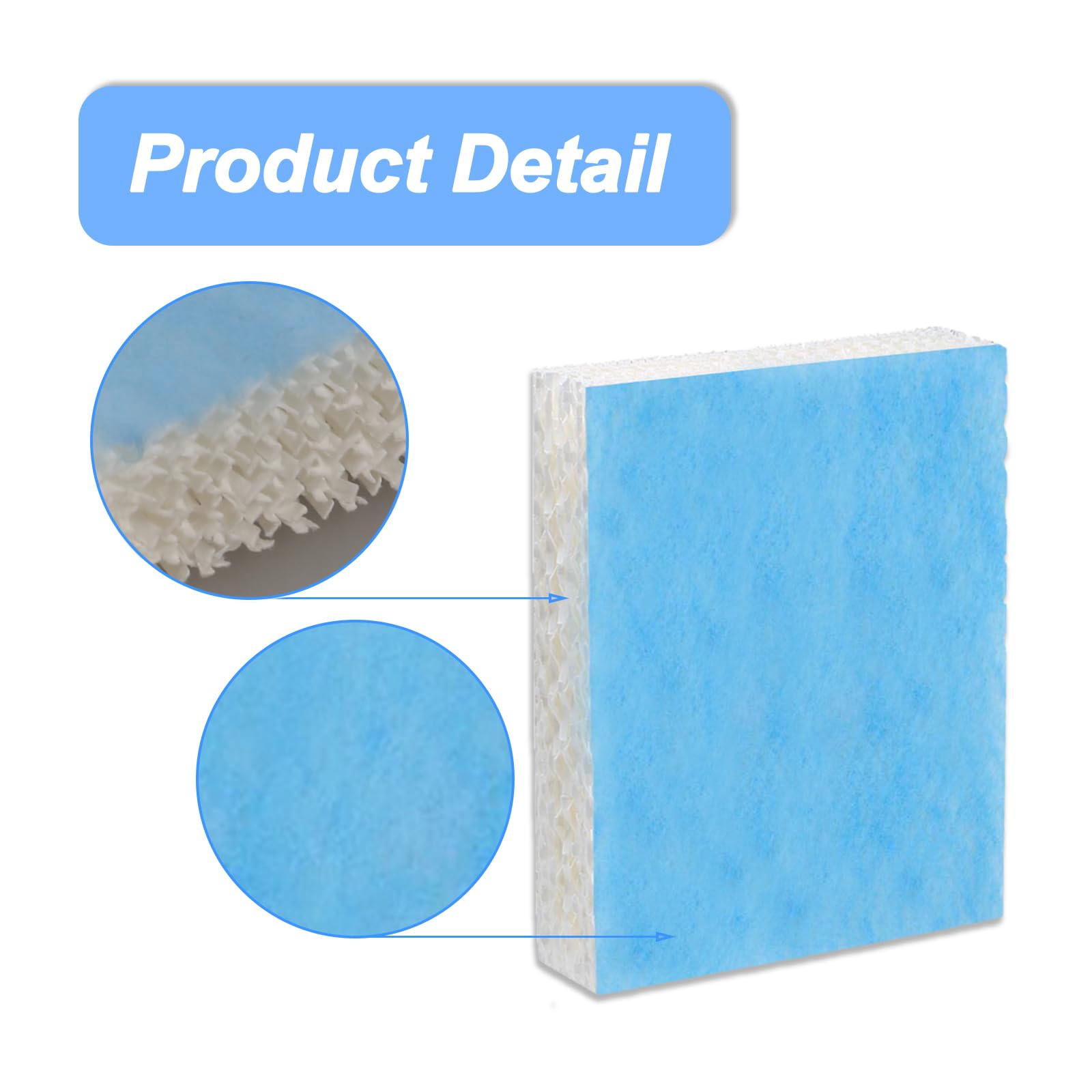 YUEFENG Humidifier Replacement Filter T for Honeywell Top Fill Humidifier HEV615 and HEV620 Humidifier Wicks, Compatible with Part # HFT600, HFT600T, HFT600PDQ (Blue-6pcs)