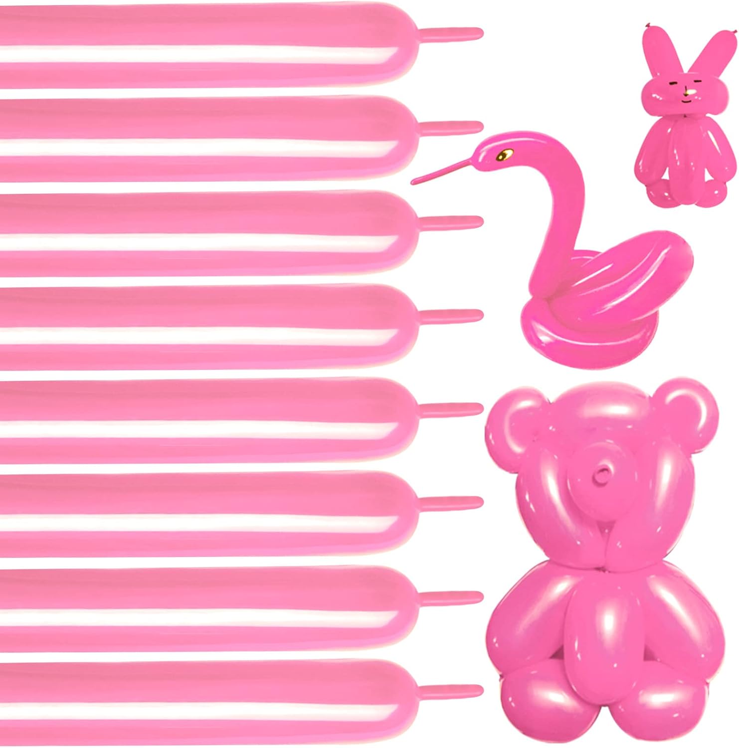 Skiennix 260Q Pink Twist Balloons - Perfect for Balloon Animals | Long & Skinny Design