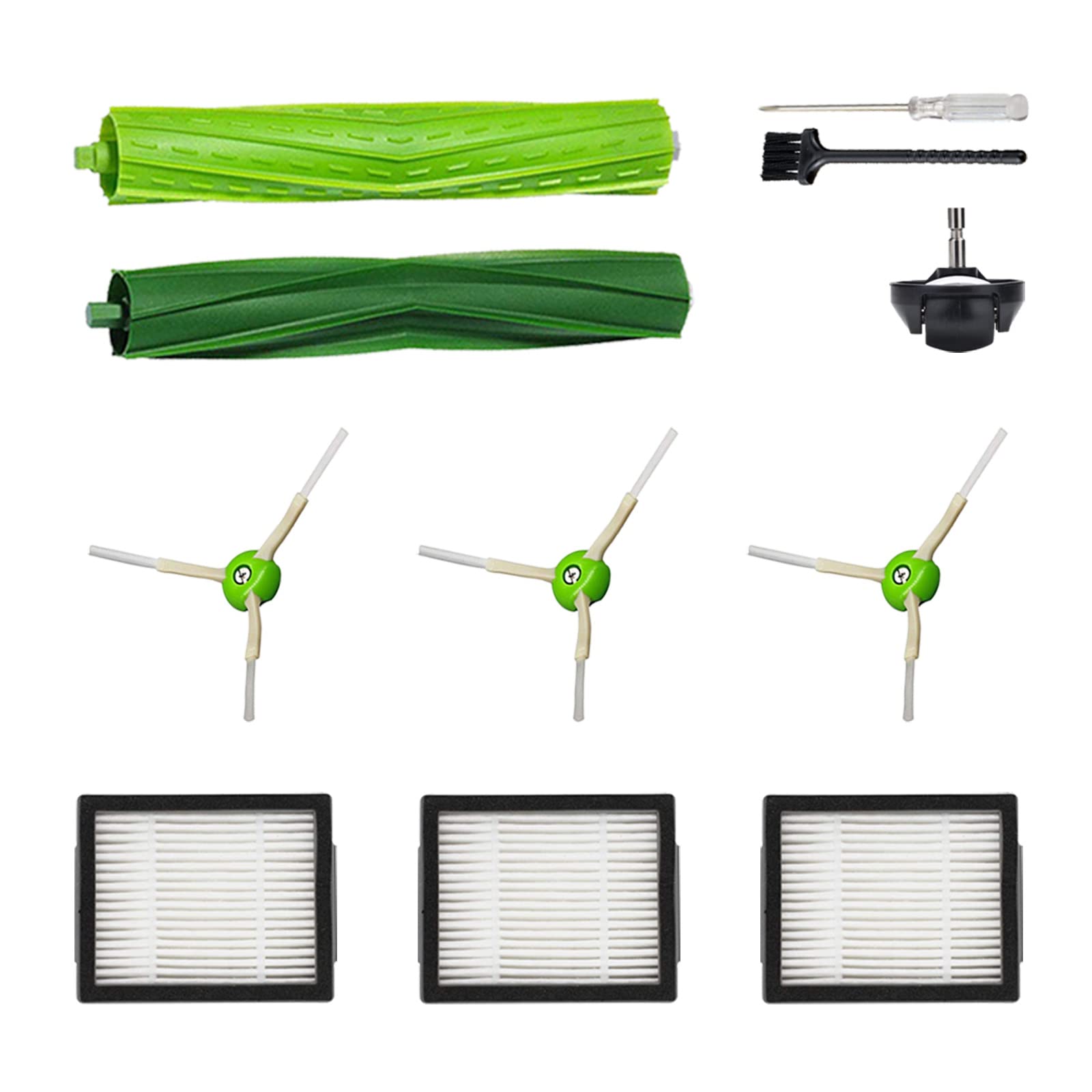 Replacement Parts Accessories for iRobot Roomba i7 j7 i6 i8 i3 i4 i1 e5 e6 I E Series Vacuum Cleaner Includes 1 Pack Roller Brush,Front Caster Wheel,and 3 Pack Filter,Side Brush