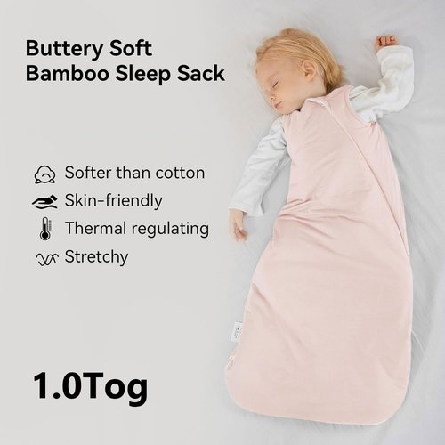 BubblePanda Bamboo Sleep Sack - Soft 2-Way Zipper Wearable Blanket for Infants 0-6 Months