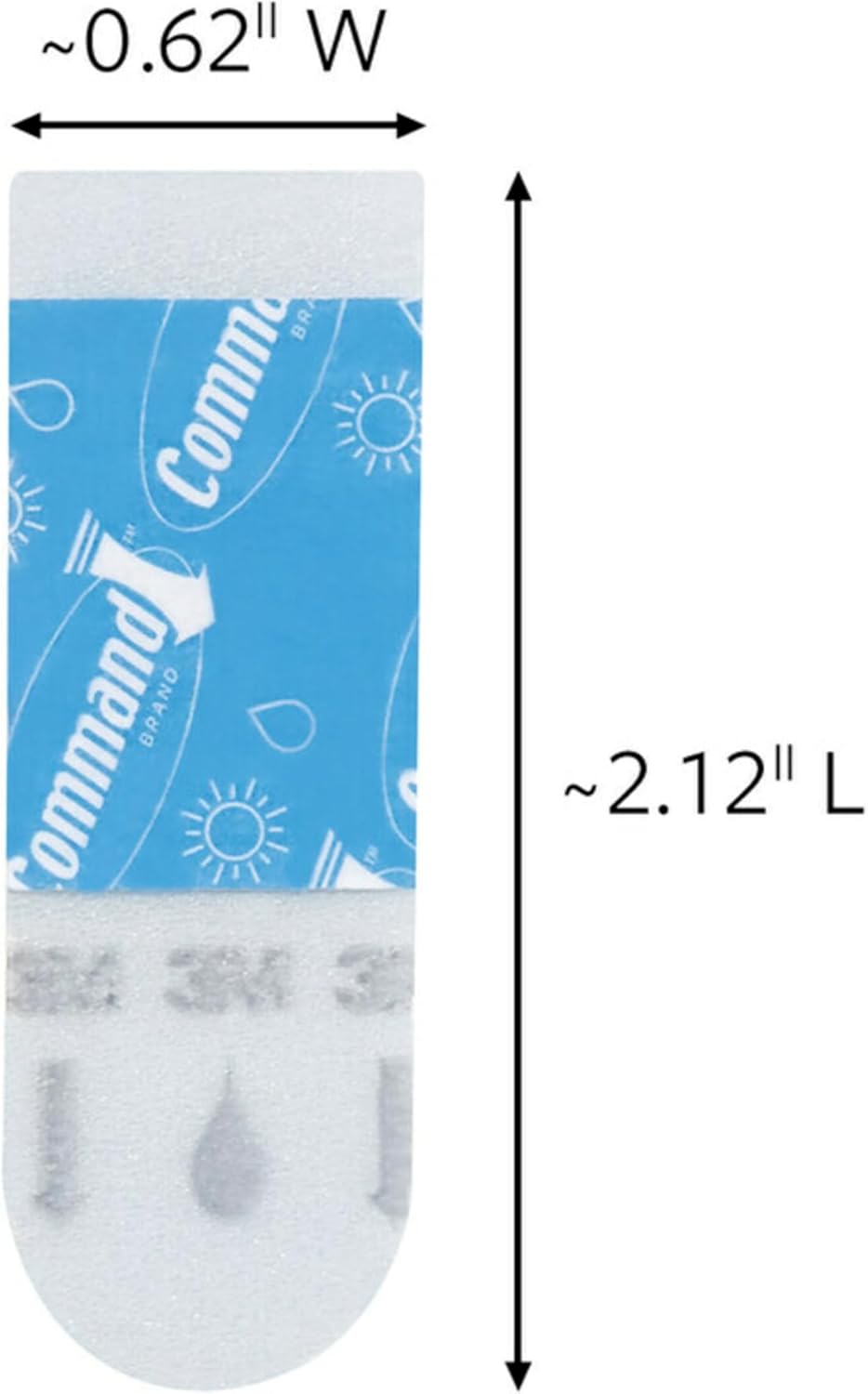 Command All Weather Small Foam Replacement Strips - 36 Durable Strips for Reusable Small Hooks