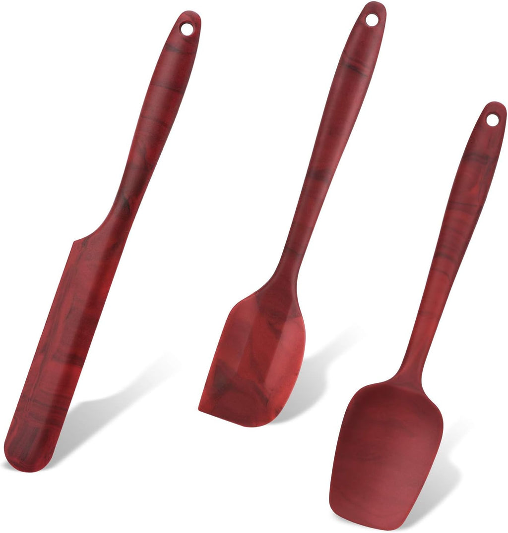Skiennix Silicone Spatula Set - BPA-Free, High-Temperature Resistant, Non-Stick Design | 3-Pack with Marble Pattern