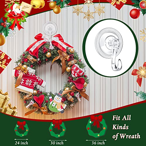 Heavy Duty Christmas Wreath Hanger Suction Cup Hooks - 30 Pieces