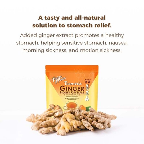 Prince of Peace Instant Ginger Honey Crystals w/Turmeric, 25 Sachets – Instant Hot or Cold Beverage – Easy to Brew Ginger and Honey Tea, Caffeine and Gluten Free