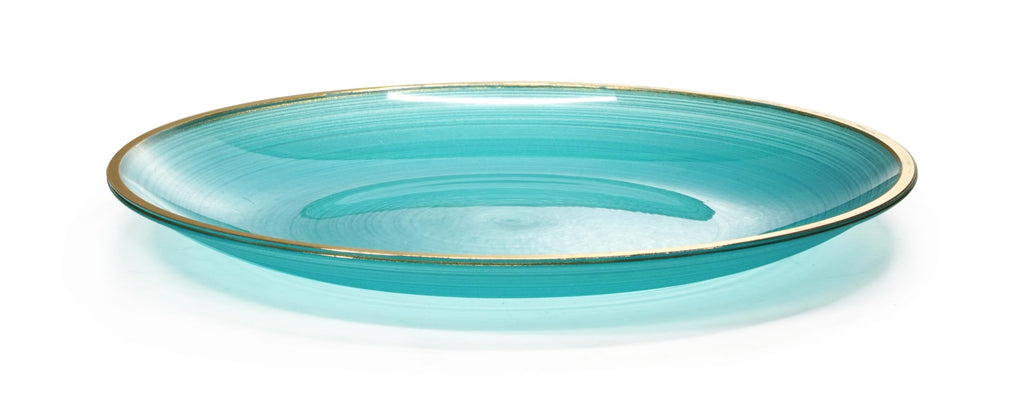 " OCCASIONS " 120 Plates Pack,(60 Guests) Premium Wedding Party Disposable Plastic Plates Set -60 x 10'' Dinner + 60 x 7'' Salad/Dessert (Belize, Aqua & Gold)