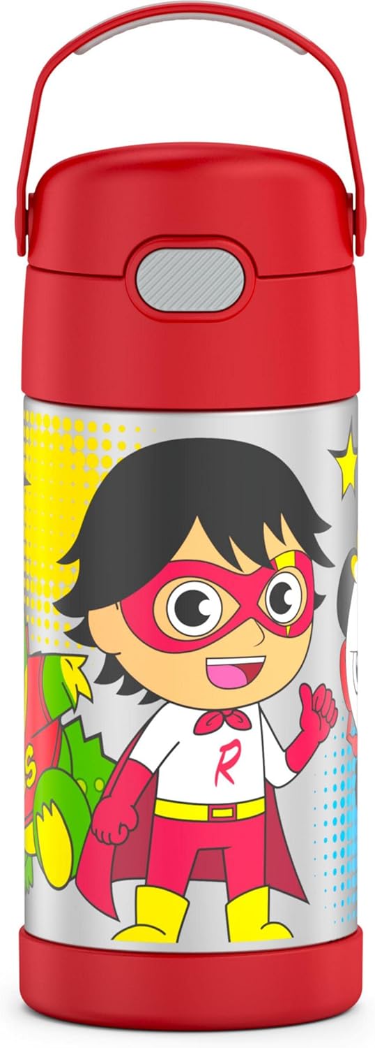 Thermos Funtainer 12 Ounce Kids Straw Bottle - Stainless Steel Vacuum Insulated | Ryan's World Design