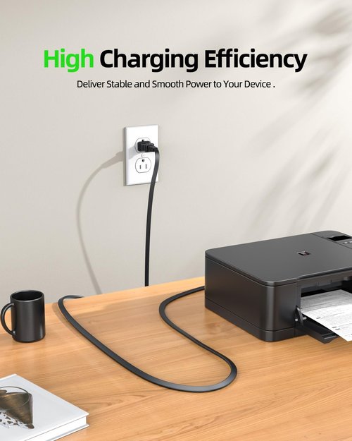 2-Prong 6 FT Power Cord Replacement Fit for iRobot Roomba Integrated Home Base Charging Dock 600 800 900 Series 675 690 960 614 650 890 880 i Series and More Devices Charger Cable