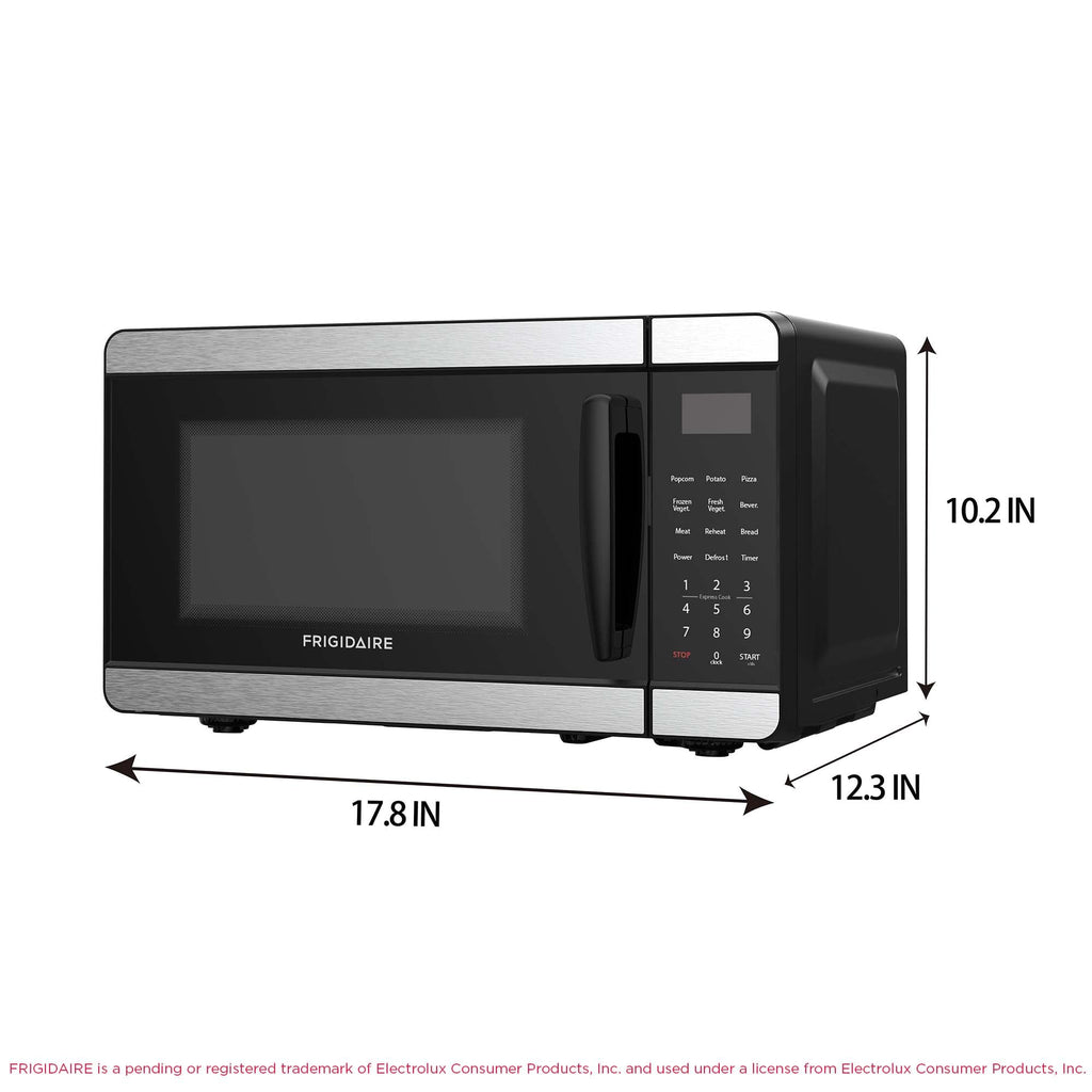 Frigidaire Countertop Microwave - Digital Control Panel - 6 Auto Cooking Settings - 10 Power Levels - Child Safety Lock - 0.7 Cu. Ft., Stainless Steel