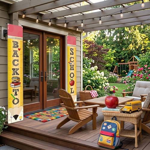 Pencil Shaped Back to School Porch Banners - 2 Pack