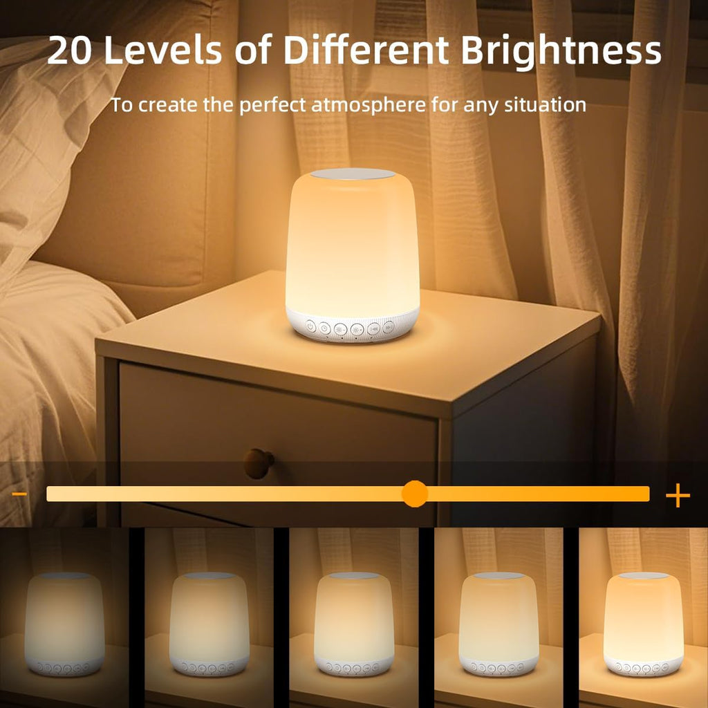 Skiennix LED Touch Night Light - Dimmable with 20 Brightness Levels & 4 Timers | Rechargeable for Bedroom & Nursery