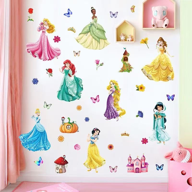 Princess Castle Wall Decals - Removable Vinyl Stickers for Kids Rooms