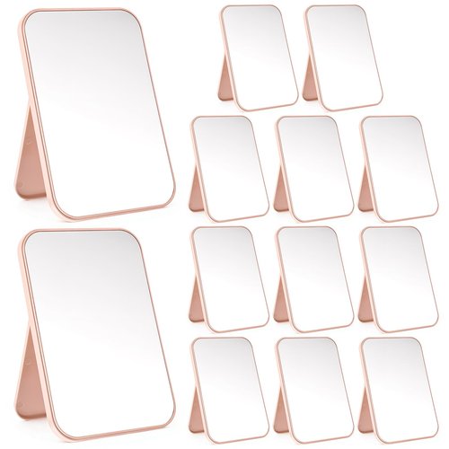 IANFAN 12 Pcs Spa Party Mirrors Spa Sleepover Party Supplies Pink Sleepover Accessory Favors Makeup Mirror for Sleepovers Slumber Birthday Favors Gift