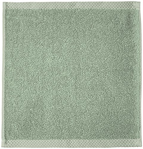 Amazon Basics 100% Cotton Quick-Dry Washcloths, Seafoam Green, 12-Pack