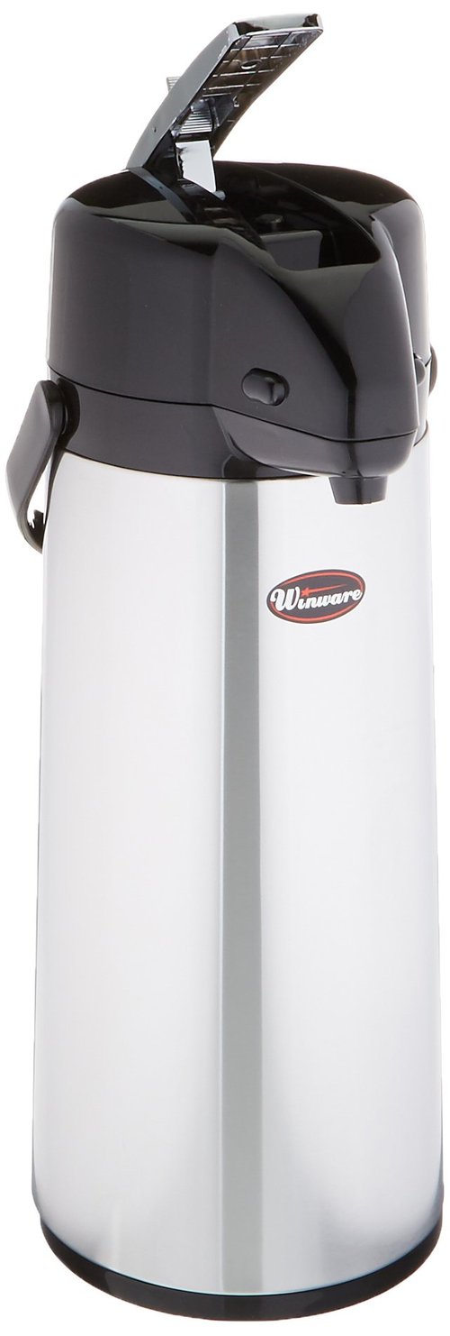 Winco Glass Lined Airpot, 2.5-Liter, Lever Top