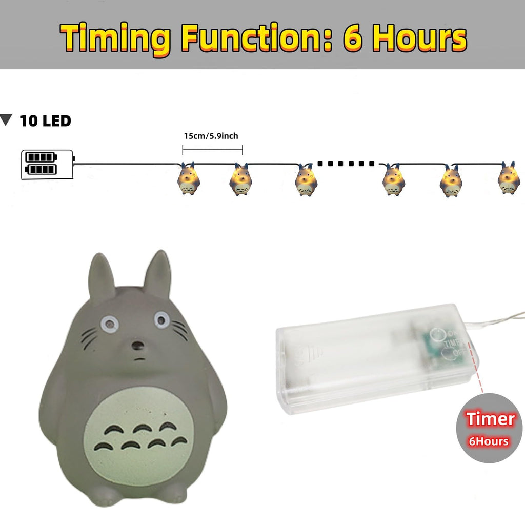 Sezrgiu Cute Cat Light 1.65m 10LED Cat Night Light Chinchilla String Lights Battery Powered for Kid's Bedroom Birthday Christmas Holiday Decoration (Grey Cat)