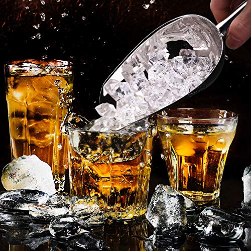 TeamFar 5 oz Stainless Steel Ice Scoop - Durable Metal Food Candy Scoop