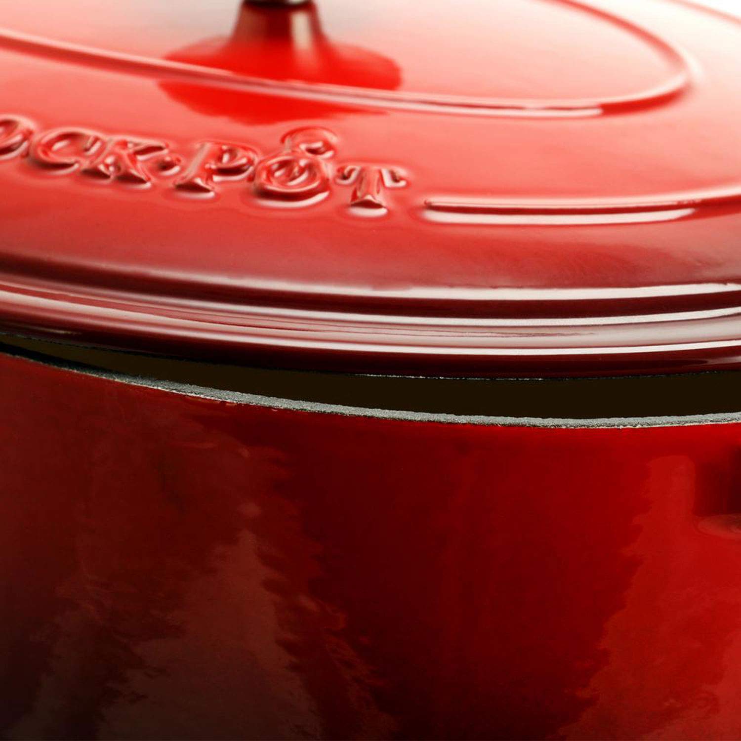 Crock-Pot Artisan Oval Enameled Cast Iron Dutch Oven, 7-Quart, Scarlet Red