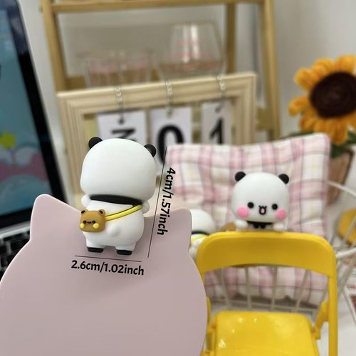 YOKUSHI 2 PCS Bubu and Dudu Bears Computer Decorations, Cute Cartoon Statue Bear Figurine for Notebook Cell Phone Office Desk Car Dashboard Decor