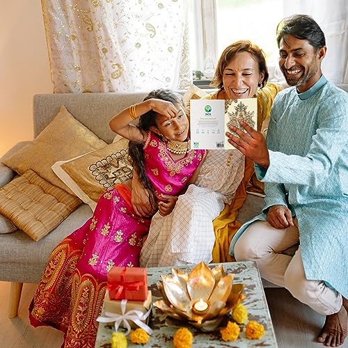 Vibrant Diwali Card with Envelope - 5"x7" - Eco-Friendly Design