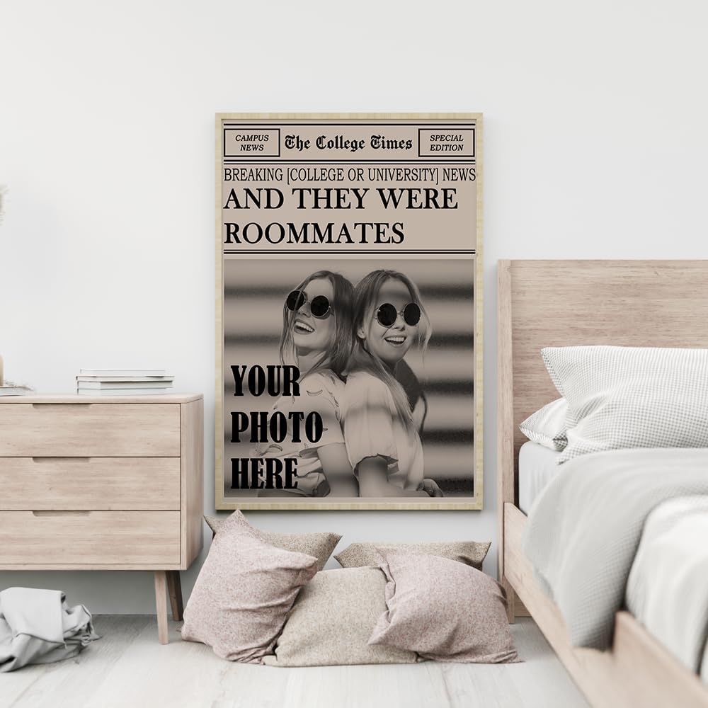 Skiennix Personalized Dorm Posters - Trendy Black & White Wall Art for College Girls | Roommate Decor