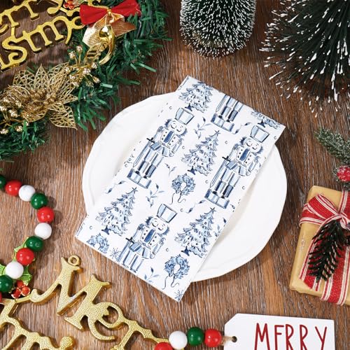 Christmas Chinoiserie Nutcracker Guest Napkins - 40 Disposable Paper Hand Towels