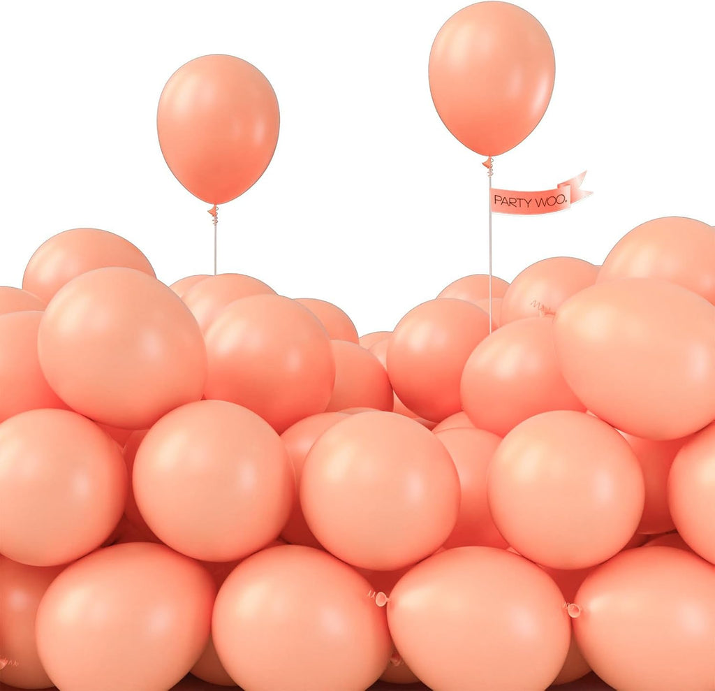 PartyWoo Peach Balloons - 50 Pack 5-Inch Mini Pastel Light Orange & Pink Latex for Celebrations