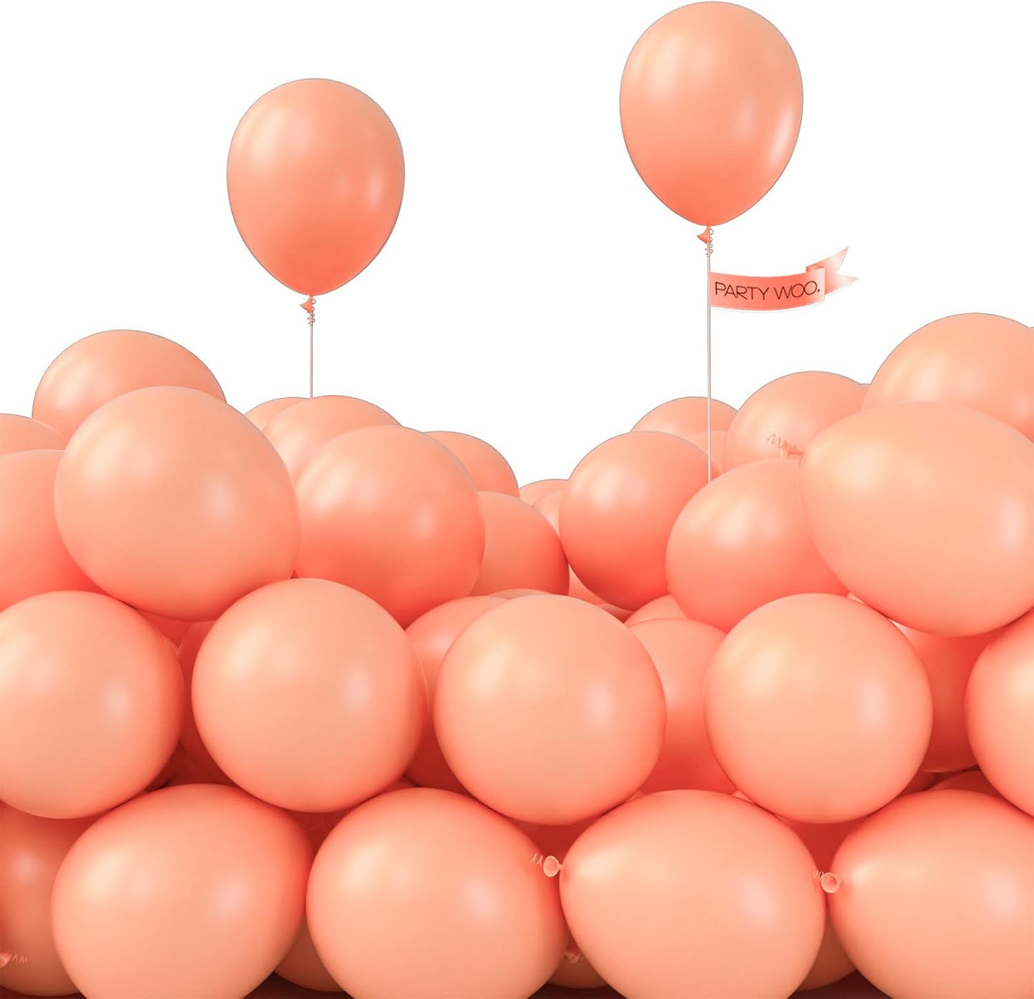 PartyWoo Peach Balloons - 50 Pack 5-Inch Mini Pastel Light Orange & Pink Latex for Celebrations