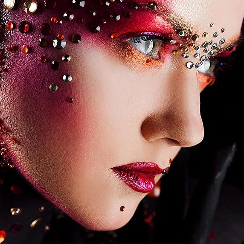 FUNTATTOO 495 Pcs Self-Adhesive Face Gems Rhinestones & Body Glitter