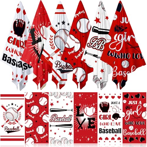Moukeren 6 Pack Large Microfiber Baseball Beach Towels 60x28 Inches - Quick Dry & Soft