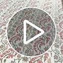 Round Cotton Tablecloth 90 Inch Coral Pink Block Print - Traditional Indian Design