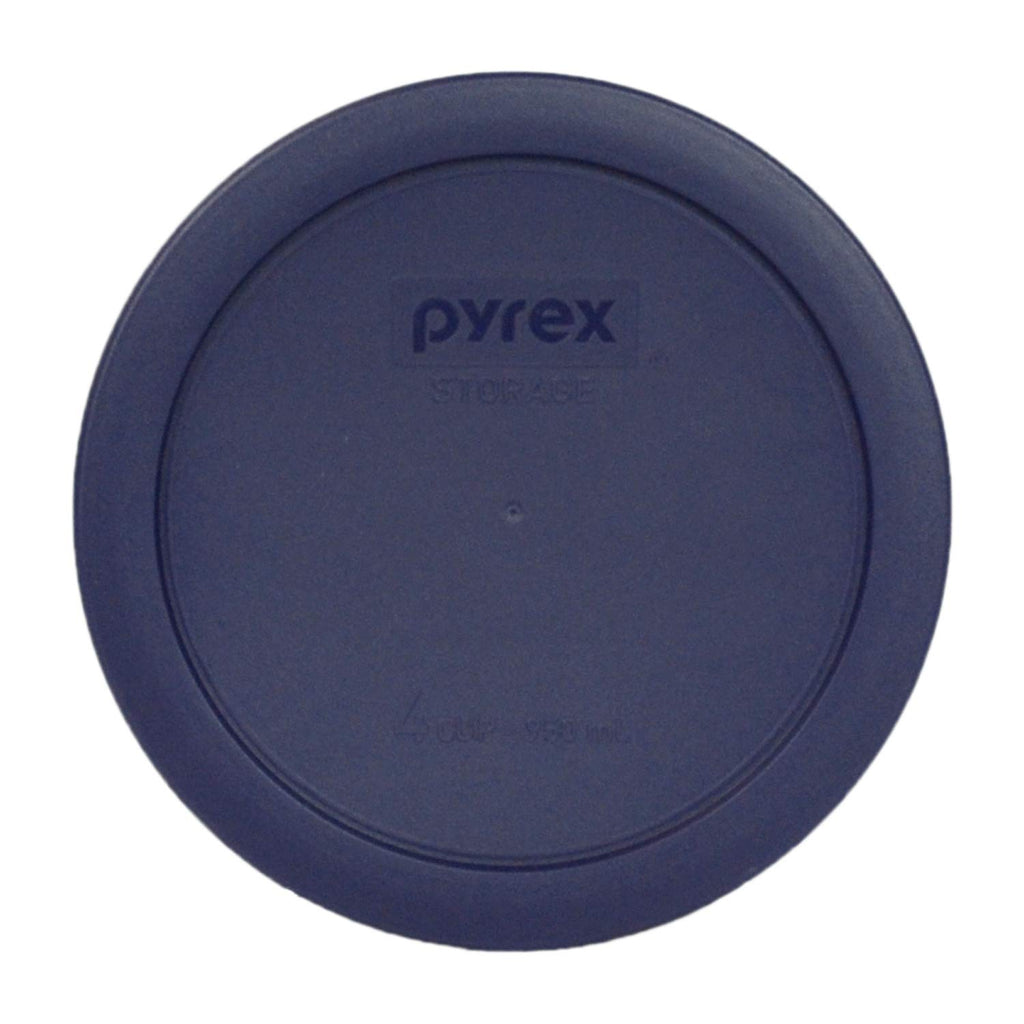 Pyrex (1) 7402-PC 6/7-Cup Red, (2) 7210-PC 3-Cup Light Green, (1) 7201-PC 4-Cup Blue, and (2) 7200-PC 2-Cup Orange Food Storage Lids - Made in USA