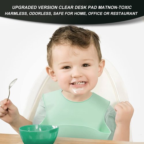 Water Resistant 40x84" or 82" Clear Plastic Table Protector - Vinyl PVC Tablecloth for Kitchen, Rectangular Conference, Dinner Room, Party - Protective Desk Top Pad - Easy Clean