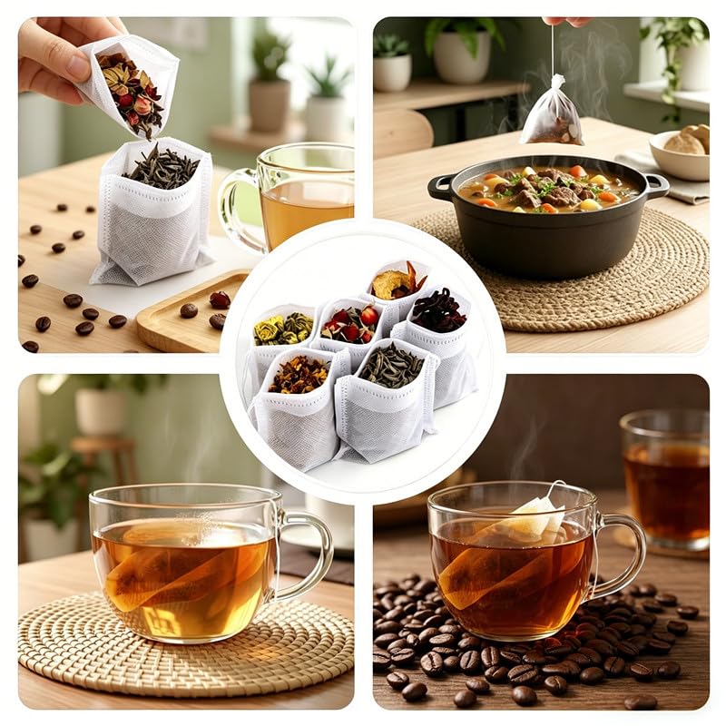 Disposable Tea Filter Bags for Loose Leaf Tea - 100 PCS