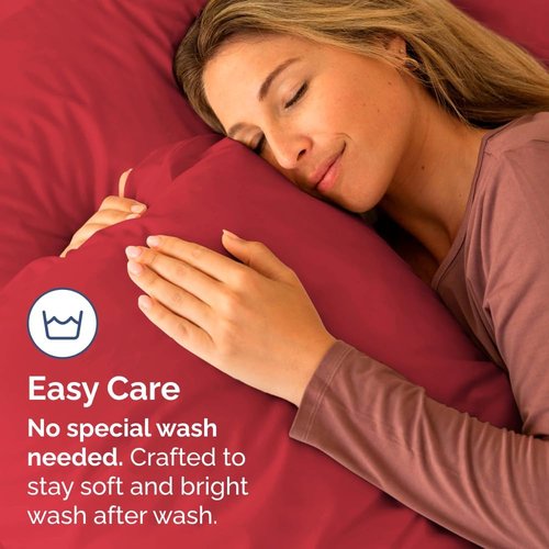 King Standard Pillow Cases - Soft Hotel Quality Covers | Comfy & Cozy Bedding for All - Set of 4 Red