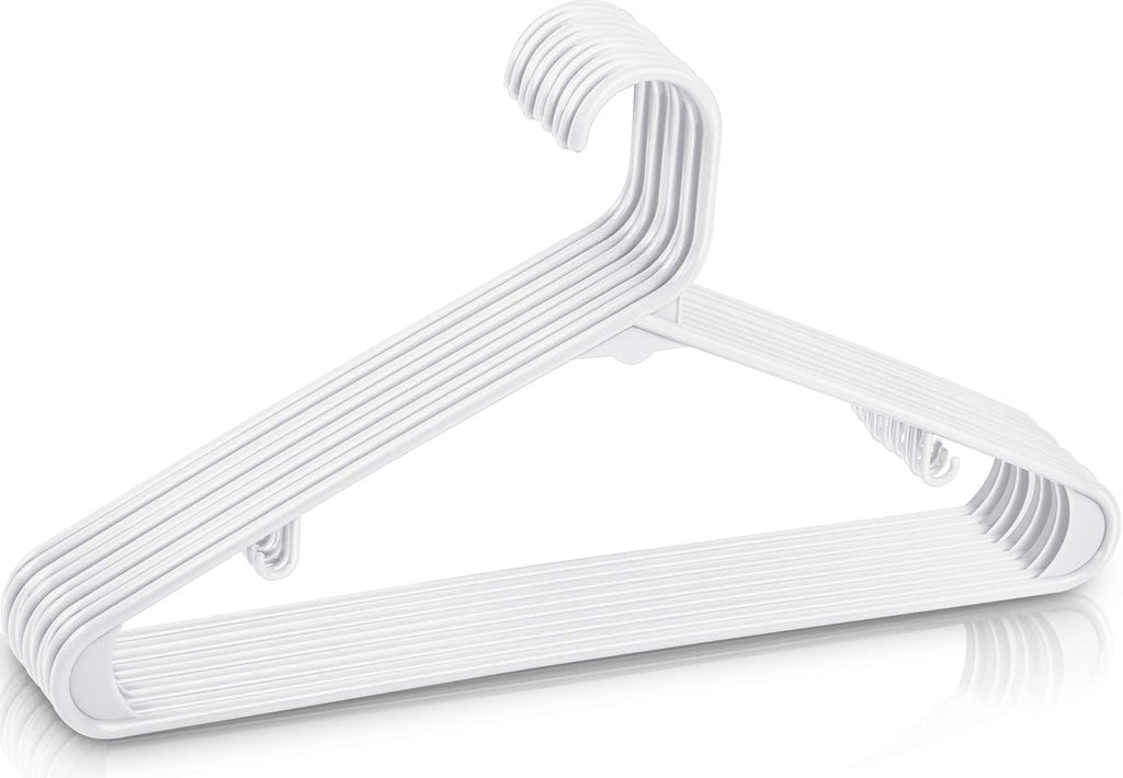 Utopia Home Plastic Hangers - Durable Space-Saving Clothes Organizer - 20 Pack for Shirts, Pants & Coats (White)