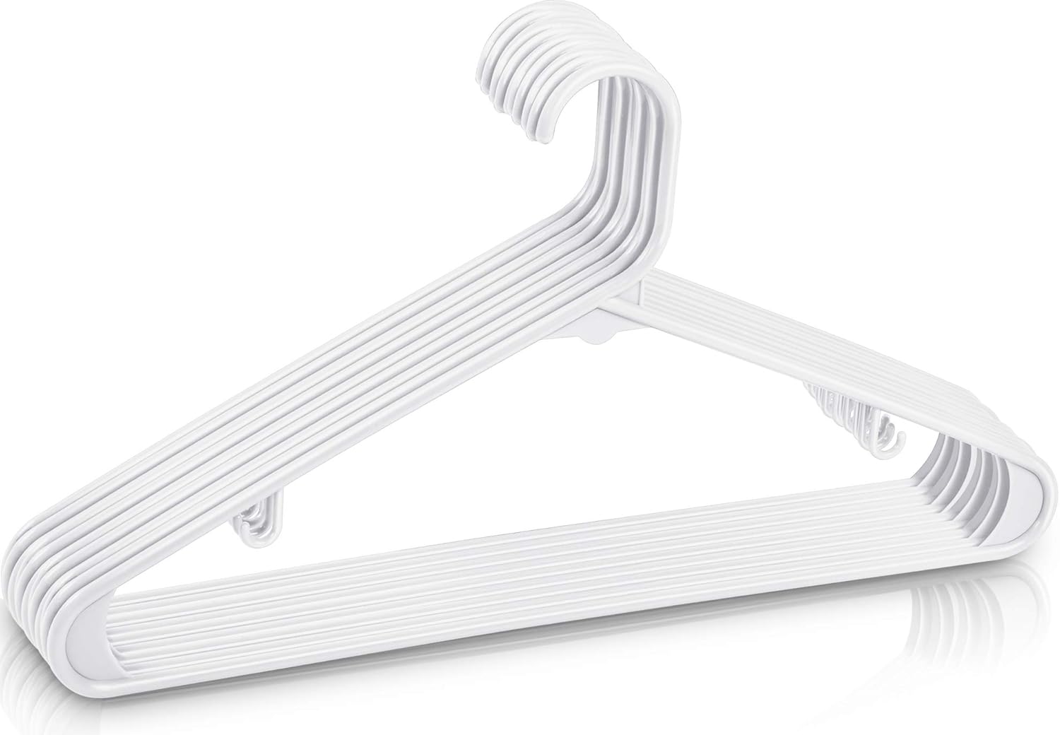 Utopia Home Plastic Hangers - Durable Space-Saving Clothes Organizer - 20 Pack for Shirts, Pants & Coats (White)