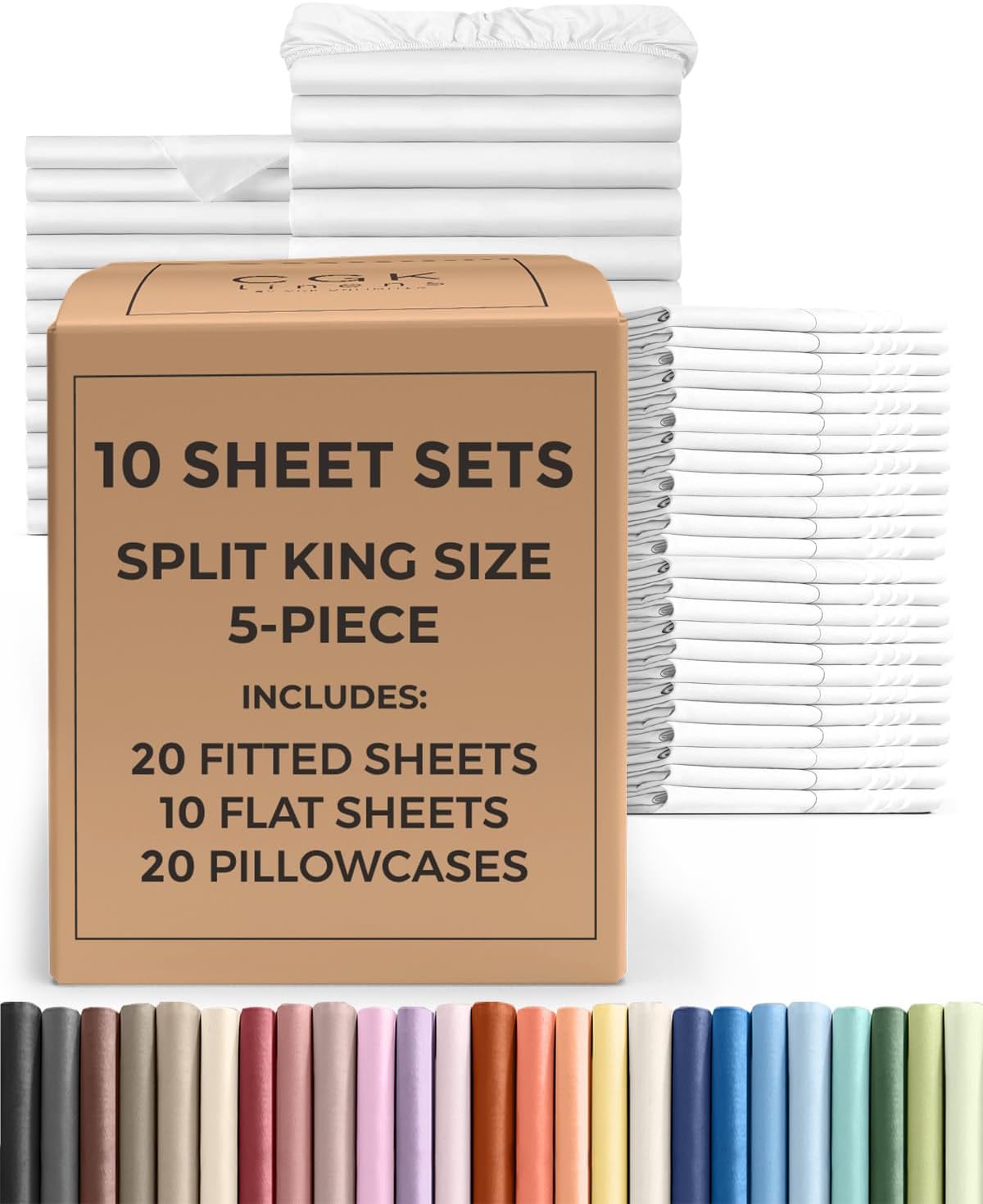 Skiennix Twin XL Sheet Set - 16 Complete Deep Pocket Bedding Sets | Breathable, Cooling & Wrinkle-Free - White