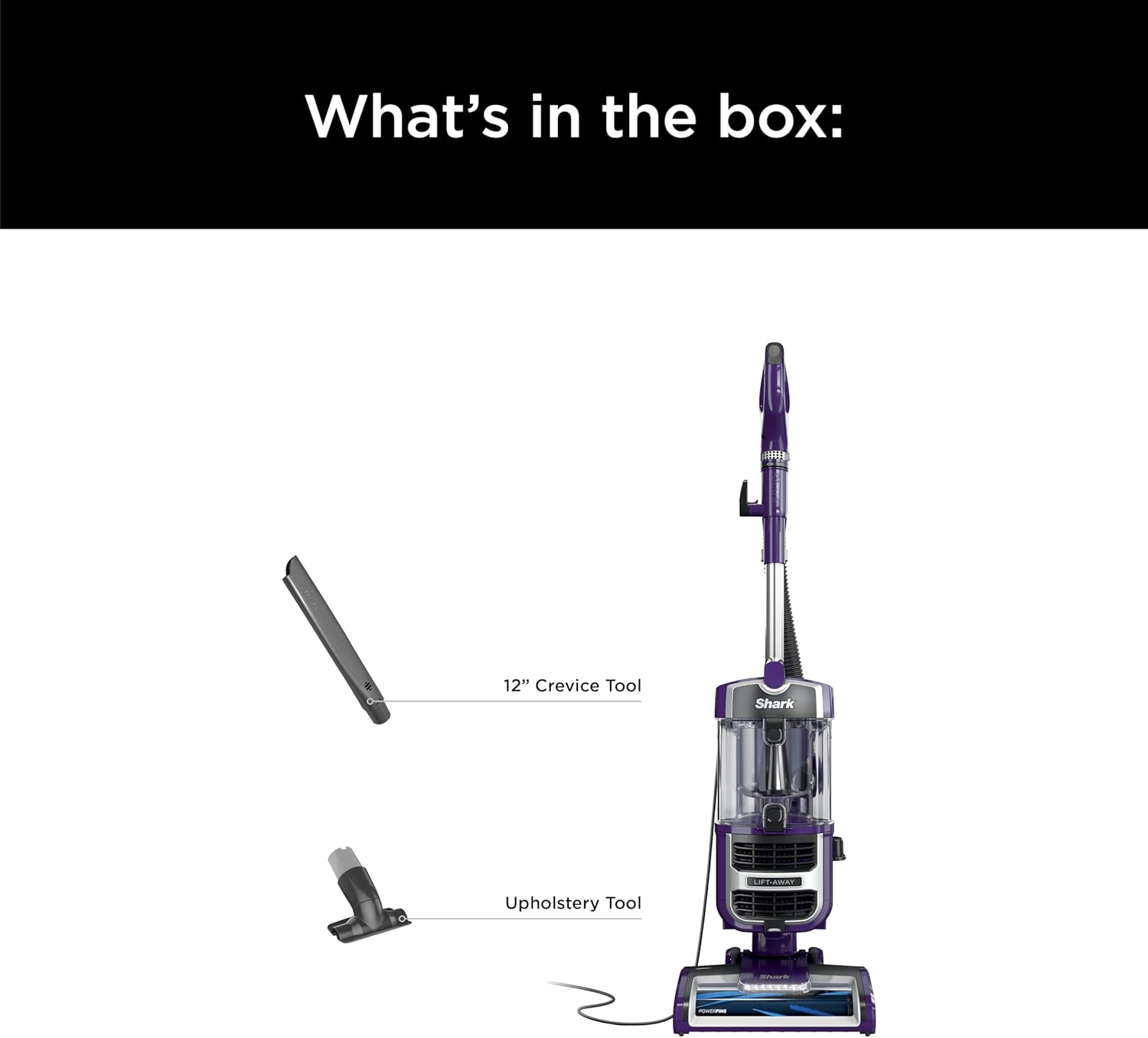 Shark Lift-Away Upright Vacuum - PowerFins, Self-Cleaning Brushroll & Anti-Allergen Technology | Eggplant