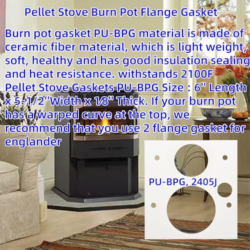 Pellet Stove Burn Pot Flange Gasket Replacement 2 Pack for Englander & Summers Heat