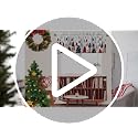 Christmas Window Valance - Tree & Snowflake Design, 52x18 Inch, Winter Decor - Variation of Tree-a