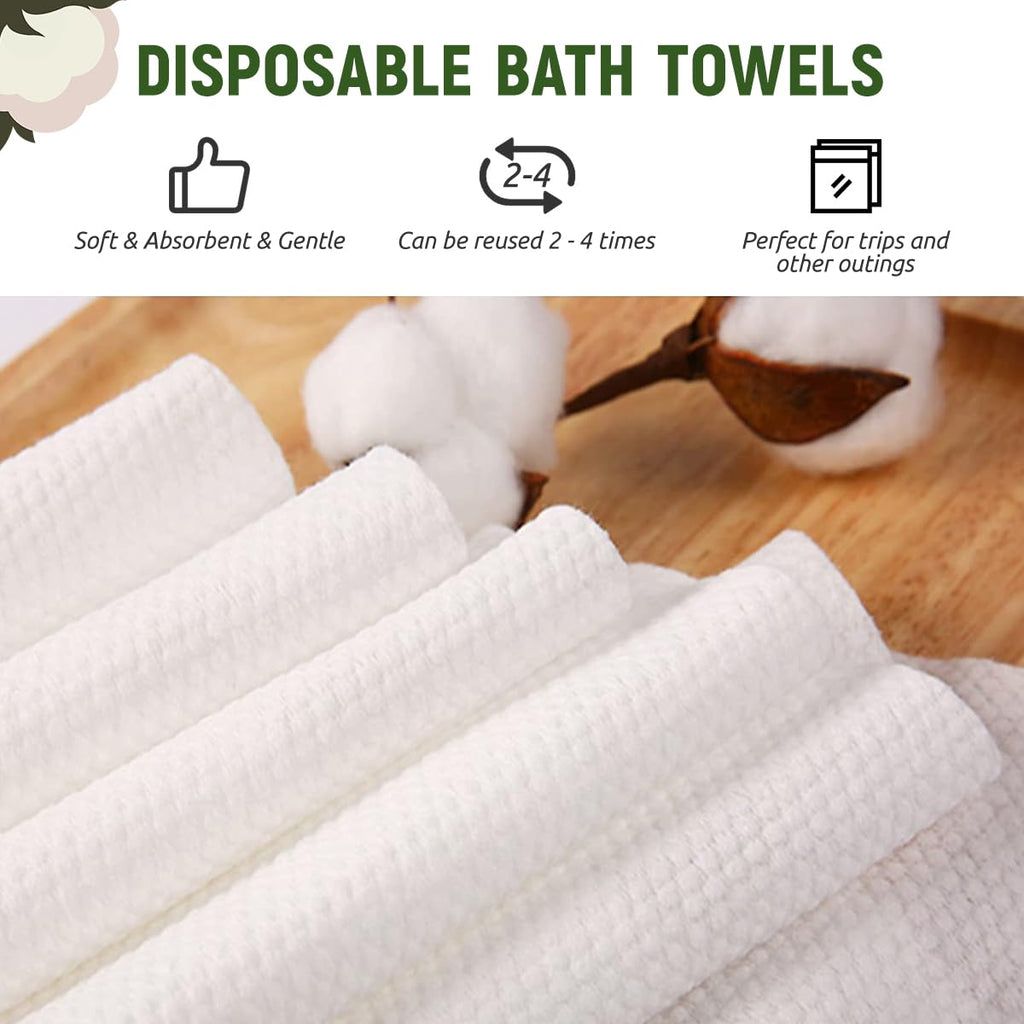 rngwaper Disposable Hair Drying Towels, 50 Count Super Absorbent Large Luxury, Salon & Spa Camping Trips for Hair, Face, Body Use（16" x 31.5"）
