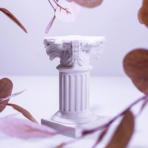 LIYAOLI Cherub Decor Set - 4 Adorable 2.7'' Angel Statues & 2 Roman Decorative Columns for Home Decor