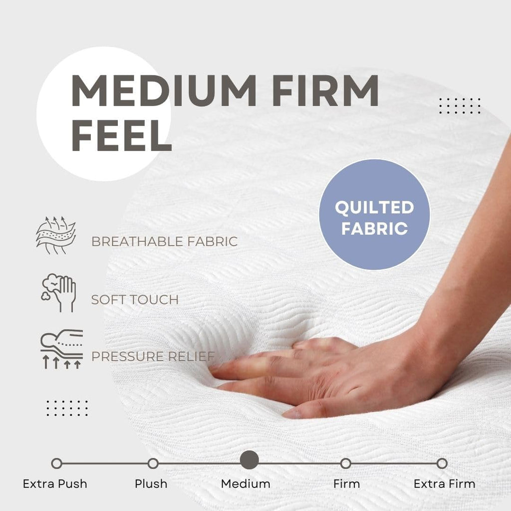 L’Baiet Twin Size Gel Memory Foam Mattress - 8 Inch Medium Firm with Cooling-Gel Comfort Technology