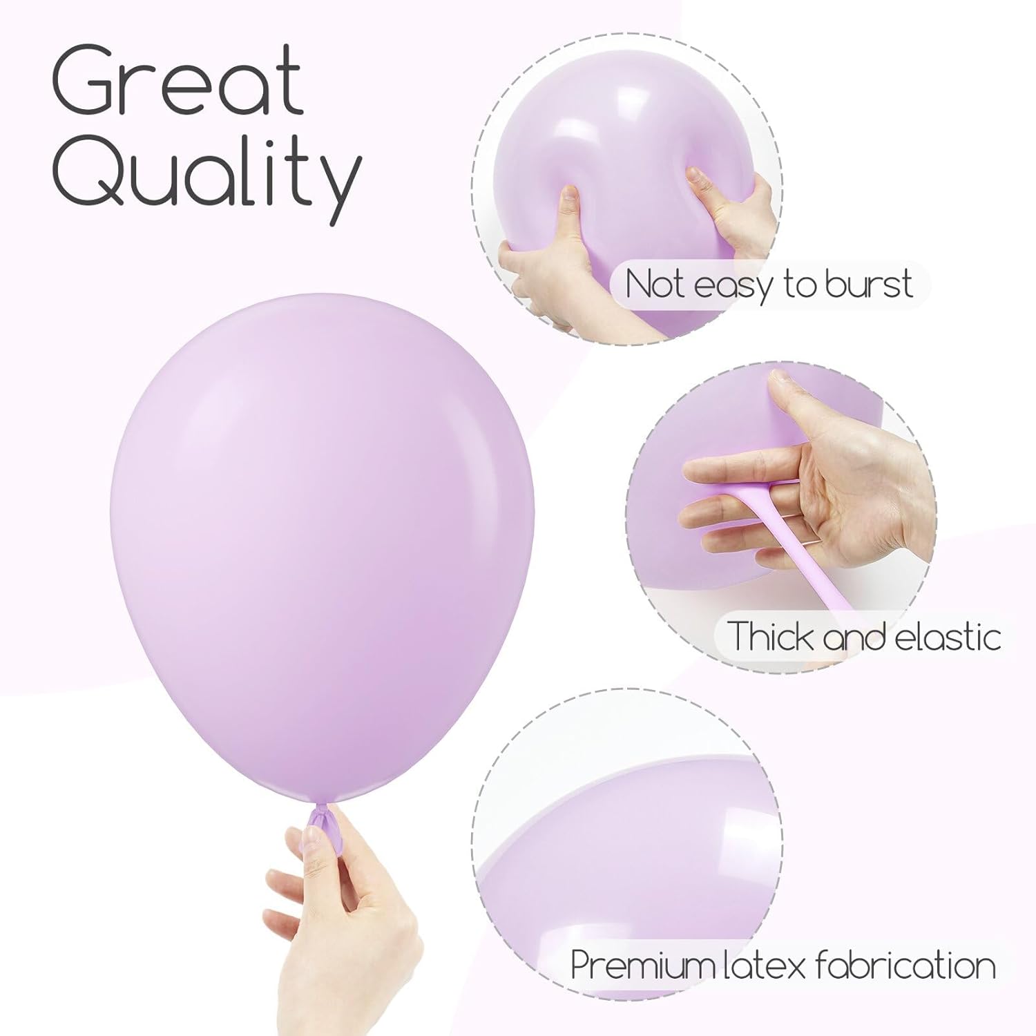 Skiennix 120pcs Pastel Purple Balloons - Light Purple Balloon Garland for Baby Showers & Parties