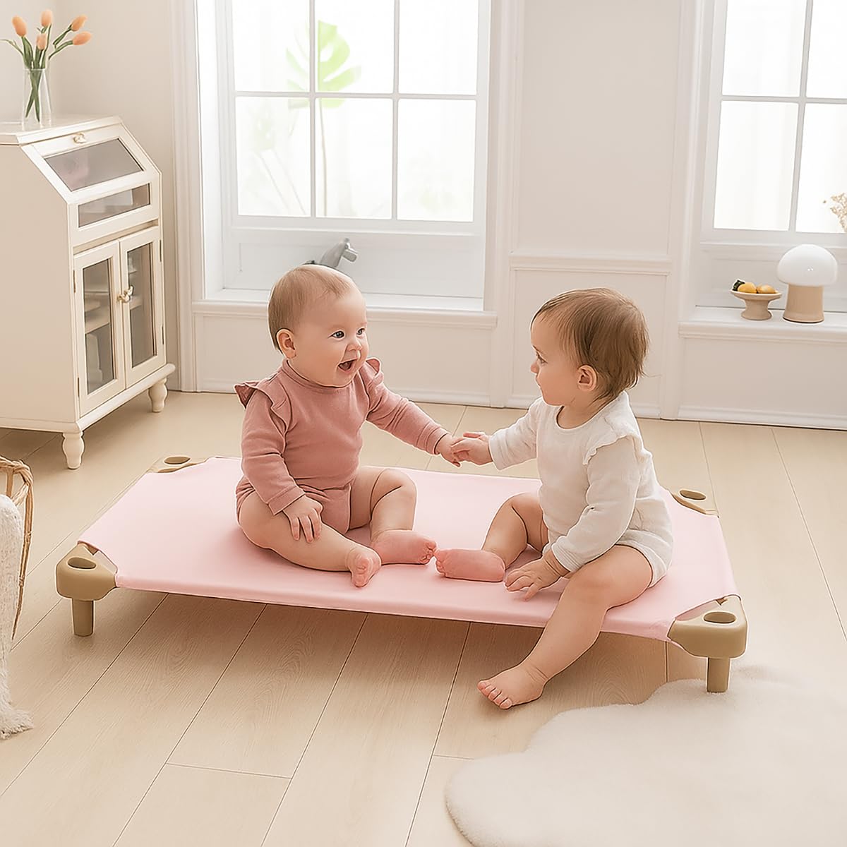 2 Pcs Cot Sheet for Daycare, 23" X 51", Pink Daycare Cot Bedding with Corner Elastic Loops for Child Boys Girls,Soft & Comfortable Brushed Microfiber - Fitted Cot Cover for Preschool Kids Nap Time