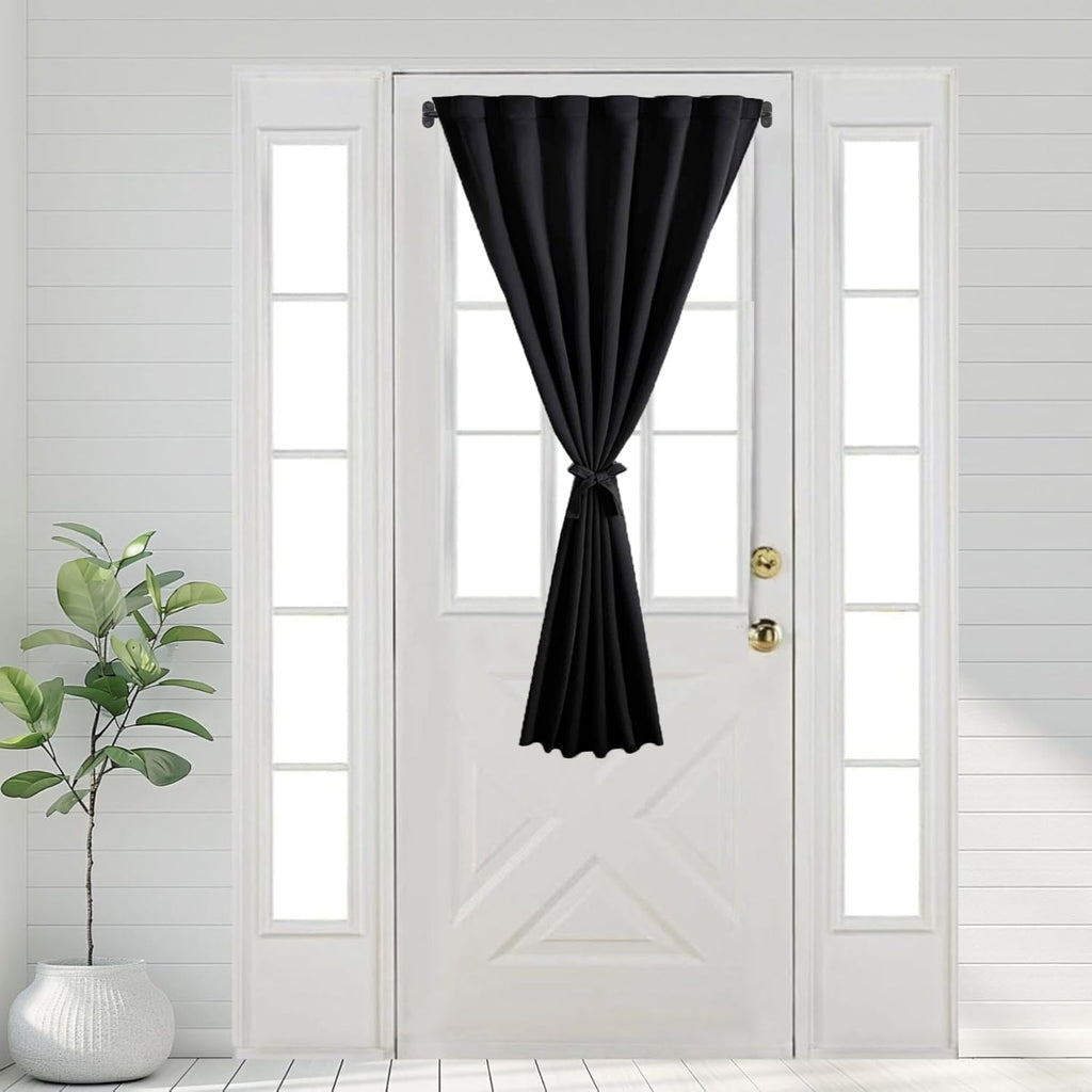 TYRON Adjustable Sash Curtain Rod - 18-30 Inch, 3/8 Inch Diameter for French Doors & Cafe Windows (Black)