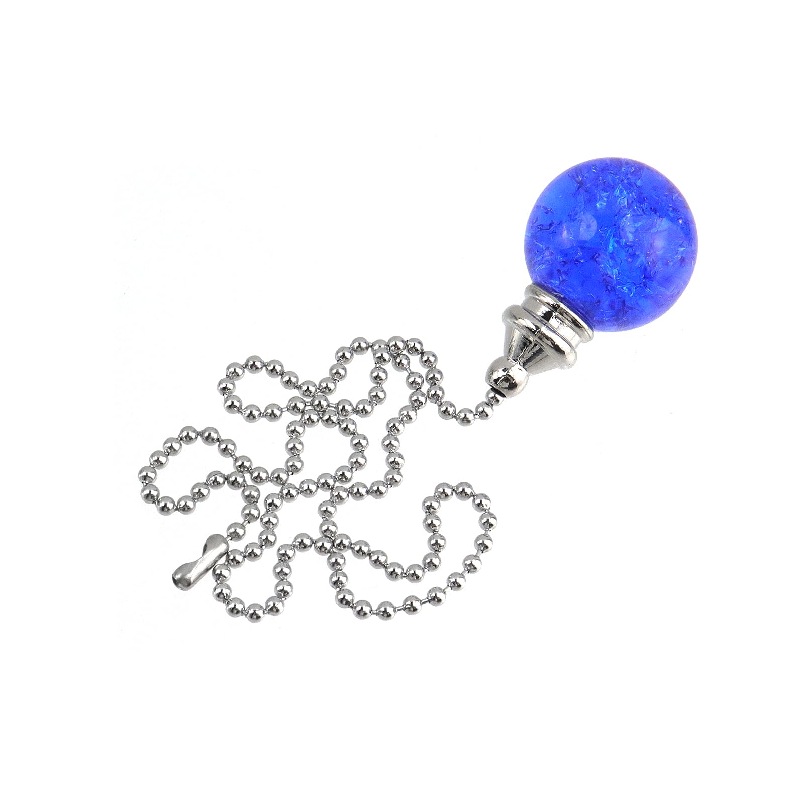 UTALIND Ceiling Fan Pulls Decorative Accessory Set, 2 Pcs 19" Fan Pull Chain Ornaments Pendant with Chain Connector for Wedding Home Bedroom Decor(Blue)